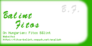 balint fitos business card